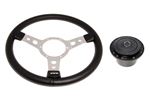 Steering Wheel 14" Vinyl with Polished Centre Black Boss - RP1521 - Mountney